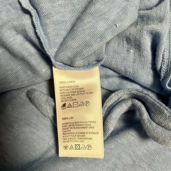 TOMMY BAHAMA Linnea Tie Front Linen Embellished Blouse, NWT, Size Large - Picture 6 of 6